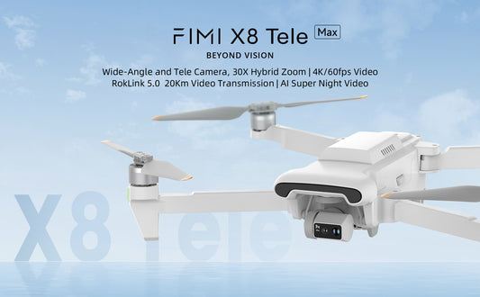 FIMI X8 TELE MAX Drone 4K Professional HDR 48MP 3-Axis Gimbal Camera Drone Professional GPS 20KM RC Quadcopter 2025 - 2* Intelligent Flight Plus Battery - Bag