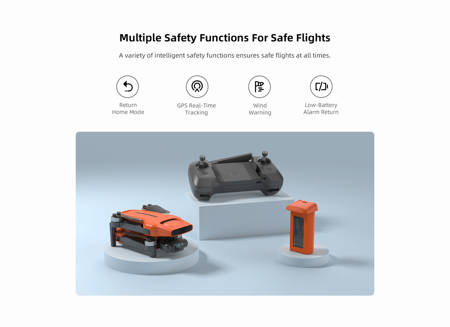 FIMI Mini 3 SE Drone, 250g Lightweight, 4K/30fps Video,  3-Axis Gimbal, 9km Range, Orange, 1 Inteligent Flight Battery