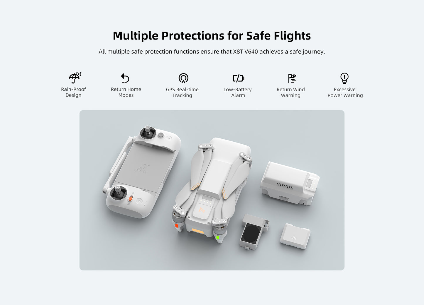 Drone FIMI X8T V640 - 4K Drone Lnfrared Thermal Imaging Lens 3-Camera gimbal system RokLink 5.0 20KM Transmission GPS - TX20 Remote Control