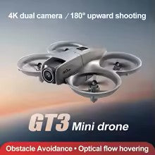 Drone GT3/66 Mini Professional HD 180° Dual Cameras 5G WIFI Brushless Motors Obstacle Avoidance FPV Foldable Quadcopter Toys