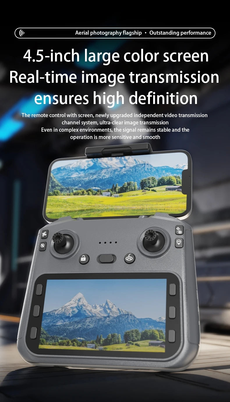 L600 PRO Max GPS Drone 8K Profesional HD Camera 3-axis gimbal Aerial Photography Obstacle Avoidance Upgrade Screen FPV Drone 5KM