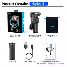 TOKQI-M02 3-Axis Handheld Gimbal Stabilizer for Smartphone, Foldable Phone Holder Anti-Shake PTZ for iPhone Android TikTok Vlog