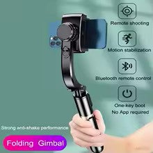 Roreta Gimbal Stabilizer Selfie Stick Foldable Wireless Tripod with Bluetooth Shutter Monopod