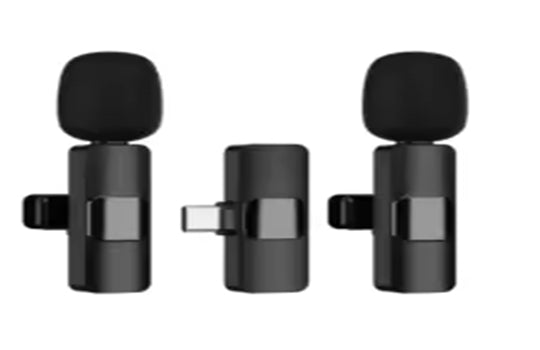 Wireless Lavalier Microphone Portable Audio Video Recording Mini Mic for iPhone Android Live Broadcast Gaming Phone Mic