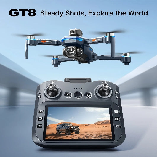 GT8 Rc Drone Profesional HD Dual Camera With Screen FPV WIFI Brushless Motor Obstacle Avoidance FPV Quadcopter Toys