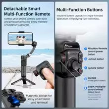 TOKQI-M02 3-Axis Handheld Gimbal Stabilizer for Smartphone, Foldable Phone Holder Anti-Shake PTZ for iPhone Android TikTok Vlog