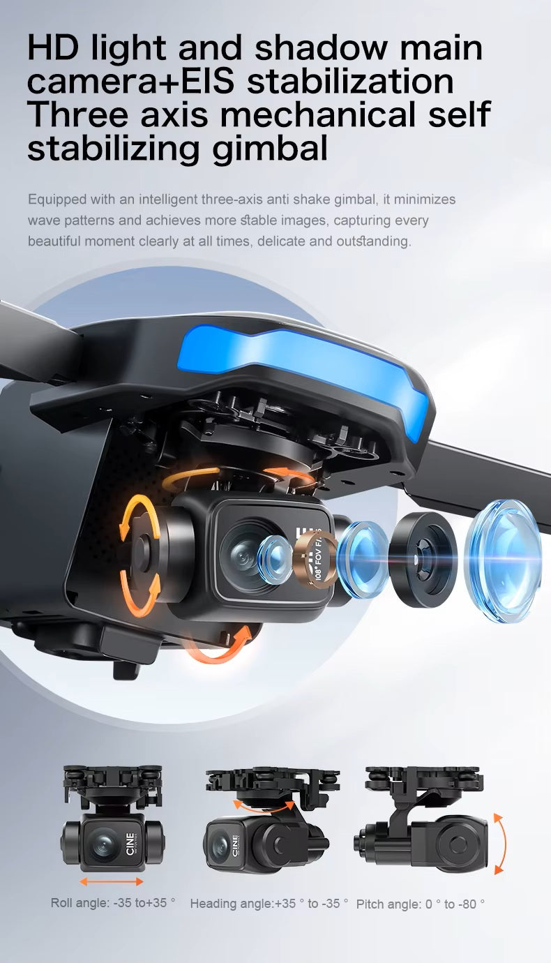 Drone SX1 MAX - Professional 3-axis Gimbal Stabilizer Camera with 5G WiFi GPS And 8K RC Equipped Screen Shared Multiple Displays on MP