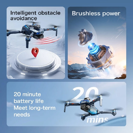 GT8 Rc Drone Profesional HD Dual Camera With Screen FPV WIFI Brushless Motor Obstacle Avoidance FPV Quadcopter Toys