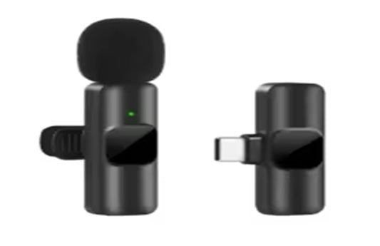 Wireless Lavalier Microphone Portable Audio Video Recording Mini Mic for iPhone Android Live Broadcast Gaming Phone Mic
