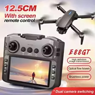 E88GT Drone Air Large Screen Controlled Dual Cameras UAV Brushless Motor Optical Flow Positioning Remote Control Aircraft