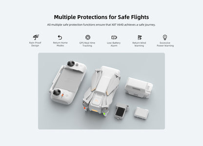 Drone FIMI X8T V640 - 4K Drone Lnfrared Thermal Imaging Lens 3-Camera gimbal system RokLink 5.0 20KM Transmission GPS - TX20 Remote Control