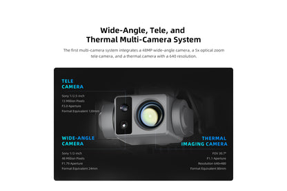 Drone FIMI X8T V640 - 4K Drone Lnfrared Thermal Imaging Lens 3-Camera gimbal system RokLink 5.0 20KM Transmission GPS - TX20 Remote Control