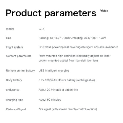 GT8 Rc Drone Profesional HD Dual Camera With Screen FPV WIFI Brushless Motor Obstacle Avoidance FPV Quadcopter Toys