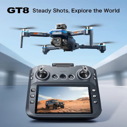 GT8 Rc Drone Profesional HD Dual Camera With Screen FPV WIFI Brushless Motor Obstacle Avoidance FPV Quadcopter Toys