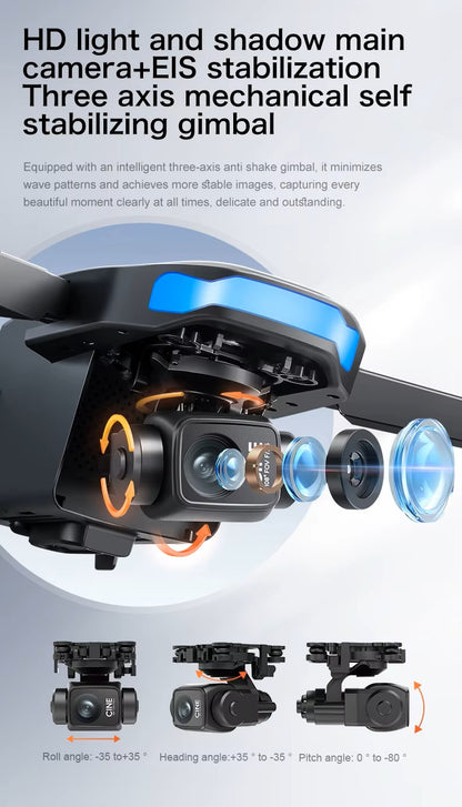Drone SX1 MAX - Professional 3-axis Gimbal Stabilizer Camera with 5G WiFi GPS And 8K RC Equipped Screen Shared Multiple Displays on MP