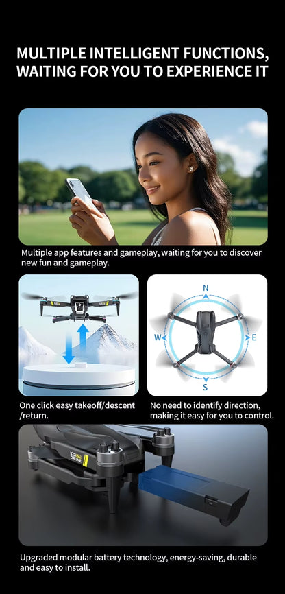 Professinal K13MAX RC Drone 8K HD Cameras WIFI FPV Height Hold Gesture Photography Foldable Quadcopter Screen Remote Control Toy
