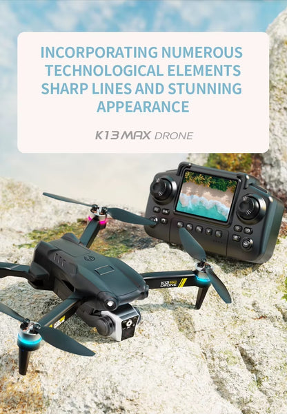 Professinal K13MAX RC Drone 8K HD Cameras WIFI FPV Height Hold Gesture Photography Foldable Quadcopter Screen Remote Control Toy