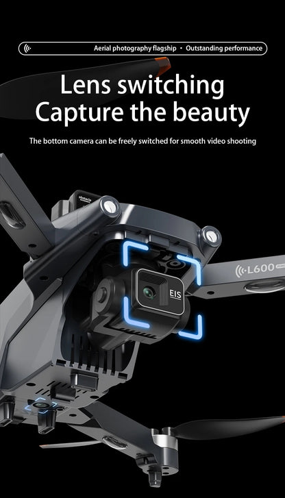 L600 PRO Max GPS Drone 8K Profesional HD Camera 3-axis gimbal Aerial Photography Obstacle Avoidance Upgrade Screen FPV Drone 5KM