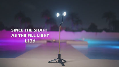 KEELEAD Selfie Stick Tripod with Fill Light Wireless Bluetooth, 45.66 Inch Bracket, Portable Tripod for iPhone 14/13 Smartphone